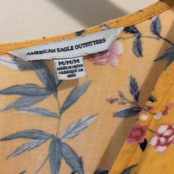 Floral Yellow Wrap Dress Romper - Picture 4 of 5